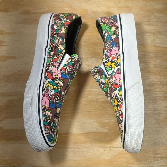 Vans Rare Multicolor Super Mario Slip-On Shoes Women’s Size 9 - Picture 4 of 9